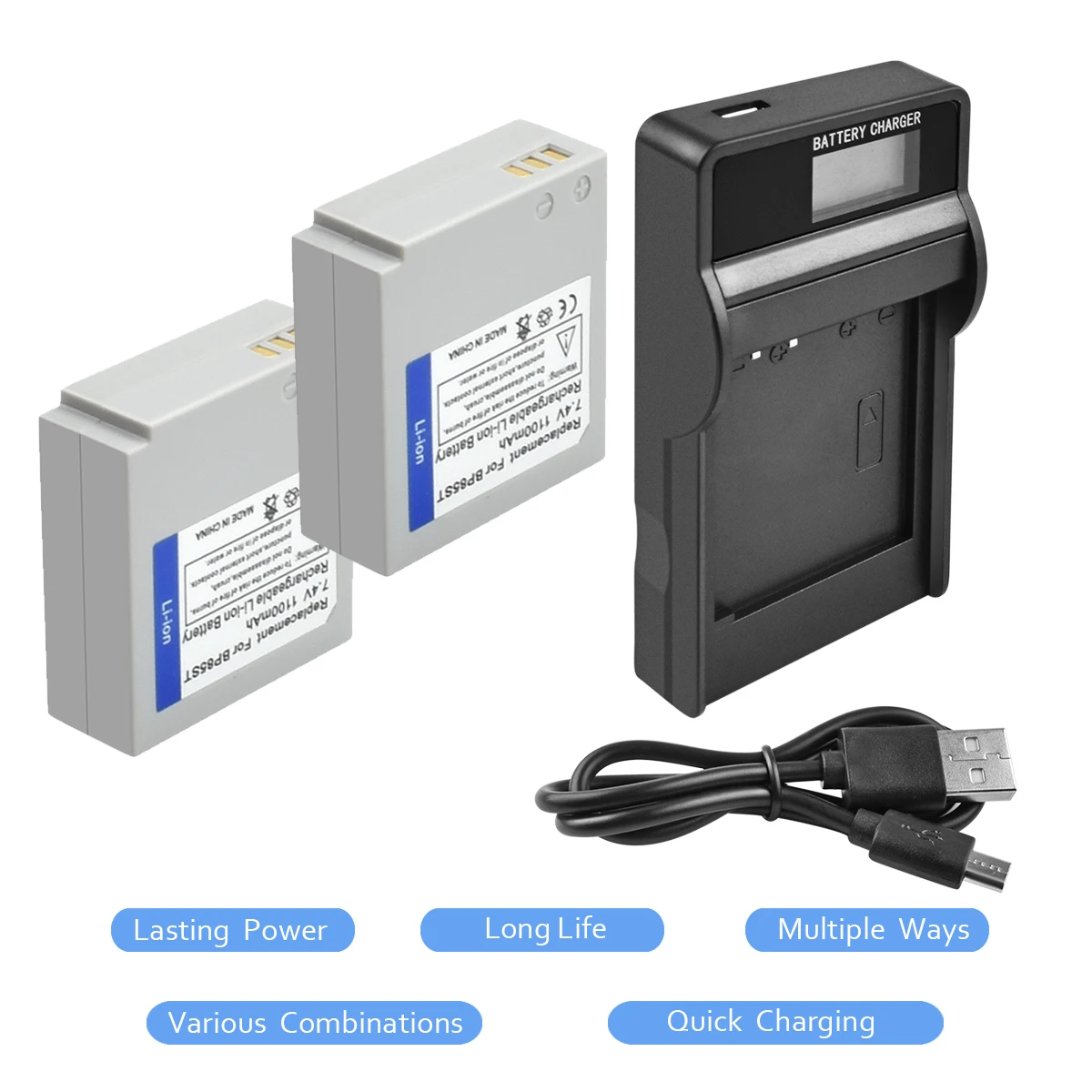2 пакеты IA BP85ST литий ионный Батарея 7 4 V 1100 mAh + 1 Порты и разъёмы Зарядное устройство
