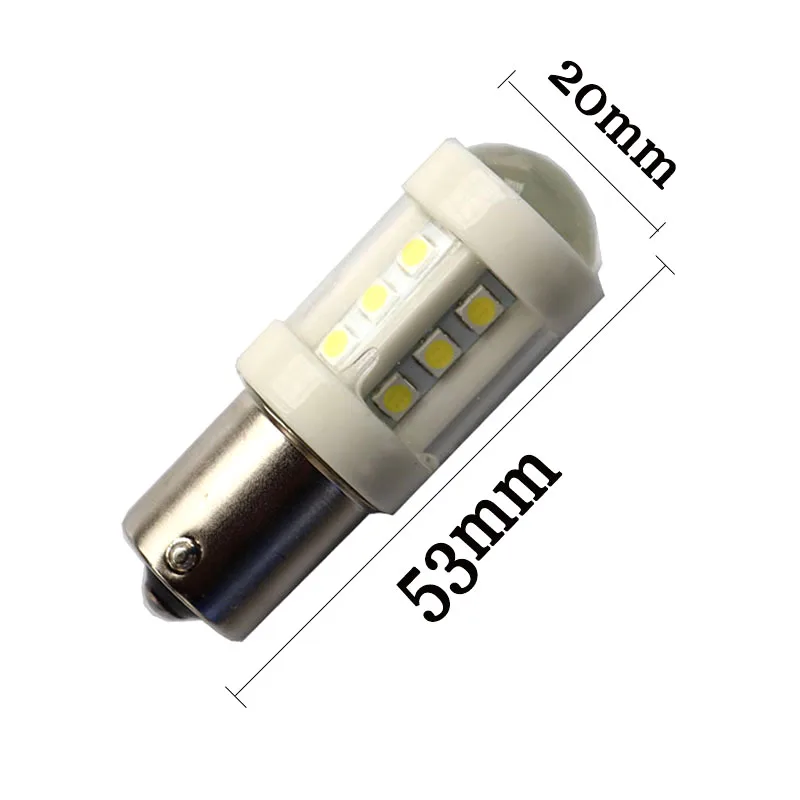 2 шт. керамические светодиодные лампы S25 1156 BA15S 18 SMD 3030 LED 1157 BAY15D от 12 В до 24 6000K белые