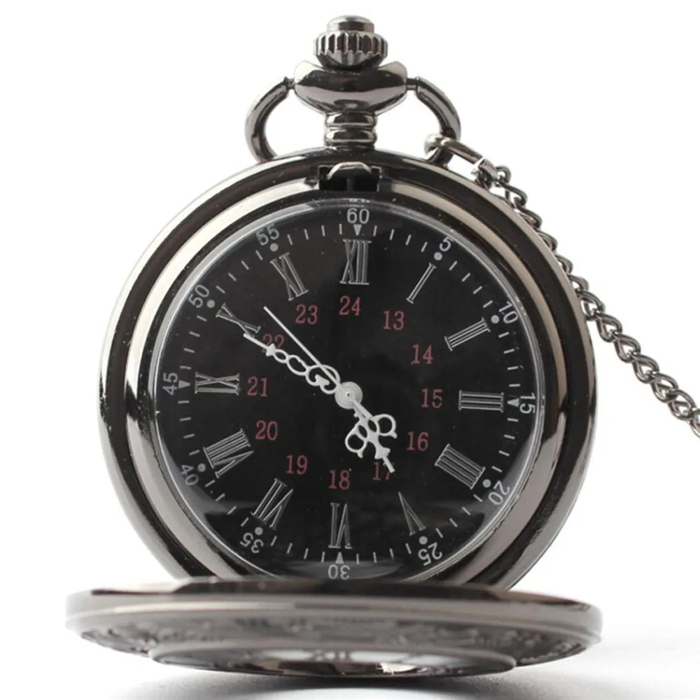 Унисекс круглые кварцевые карманные часы Half Hunter винтажные стильные на цепочке