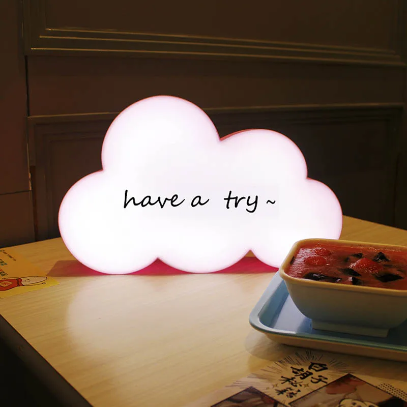 LED DIY облако Рукописное сообщение светлая коробка USB стол ночник Девушка Сетка