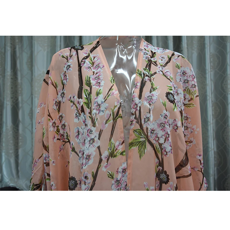 Размера плюс ropa mujer Boho abaya Дубай мусульманский корейский длинный рукав летучая мышь шифон Цветочный кимоно кардиган блузка женская одежда