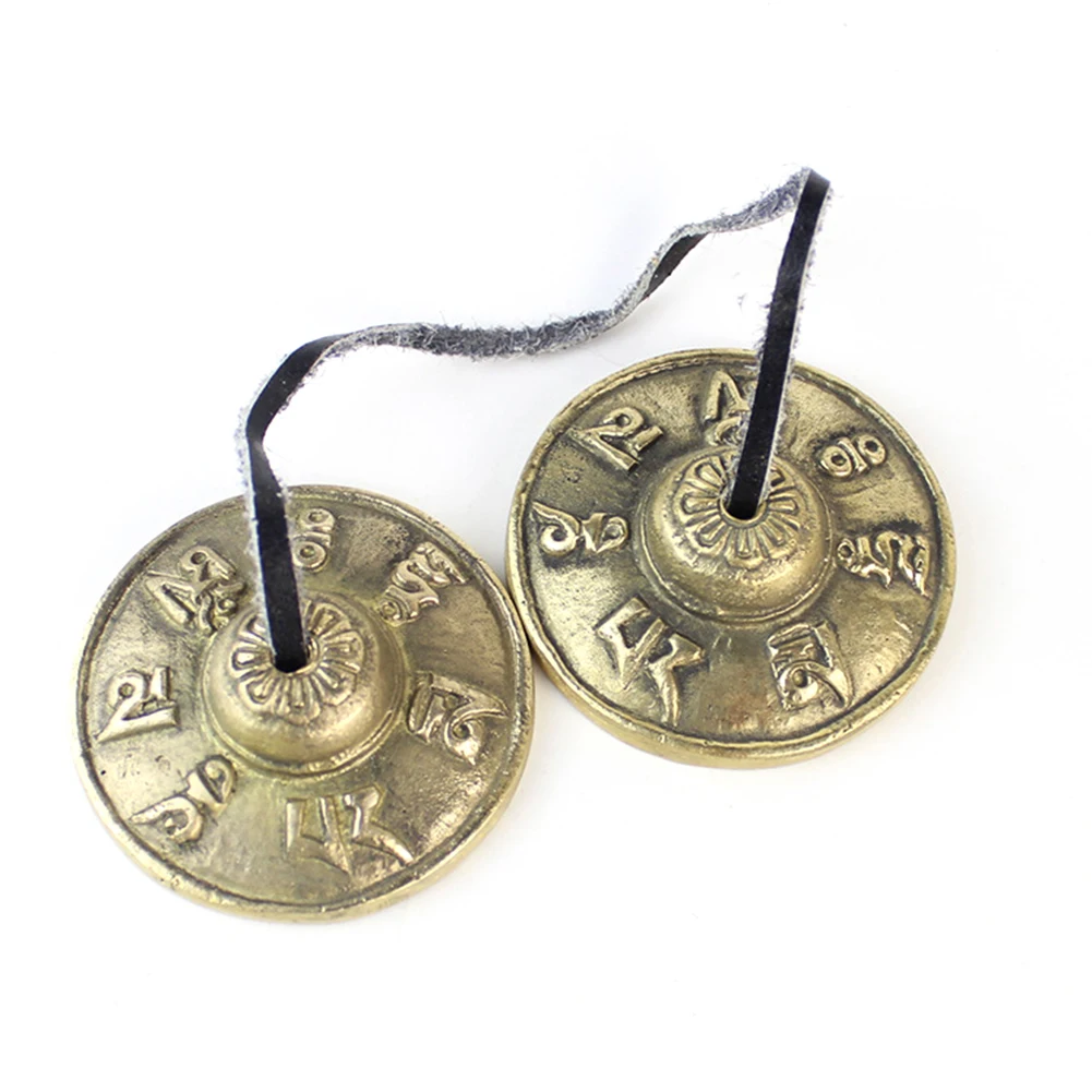 Тарелки пальчиковые тибетская медитация тисненая чистая и резонансная Tingsha Bell