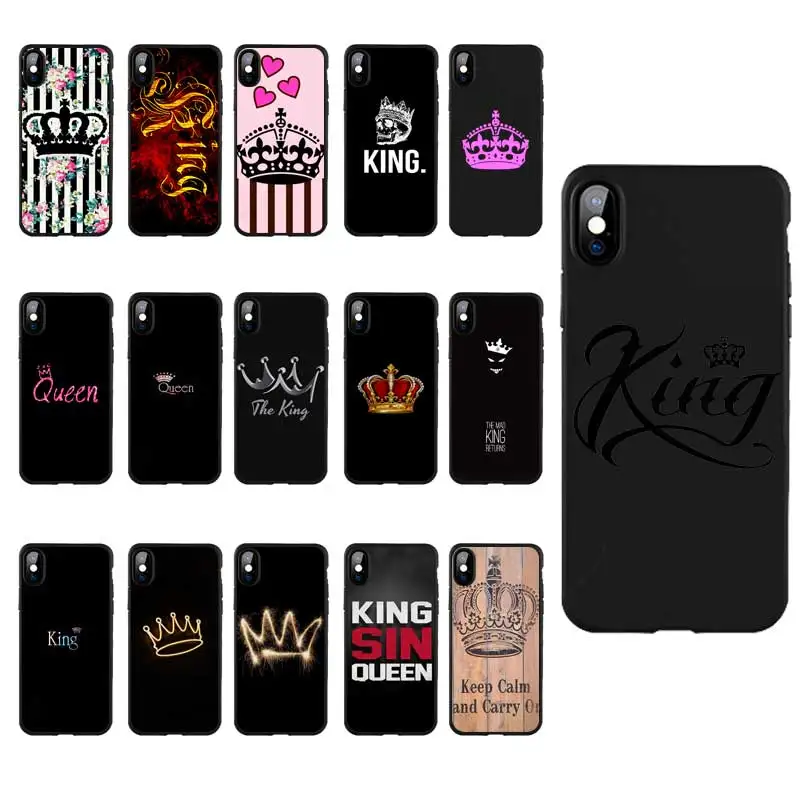 M244 King's Yellow Crown Black Silicone Case Cover For Apple iPhone 11 Pro XR XS Max X 8 7 6 6S Plus 5 5S 5G SE |