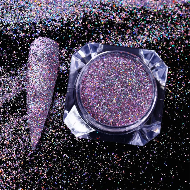 BORN PRETTY Galaxy голографический блестящий для ногтей Лазерная Голография для ногтей блестки пайетки пигментная пудра для дизайна ногтей пыль 0,2 г 0,5 г на выбор