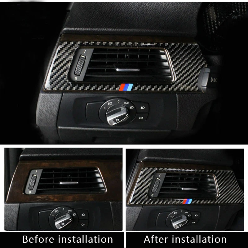 Carbon Fiber Car-styling Dashboard Air Conditioning Vent Cover Sticker Trim For BMW 3 Series E90 E92 F30 2005-2019 Accessories | Автомобили
