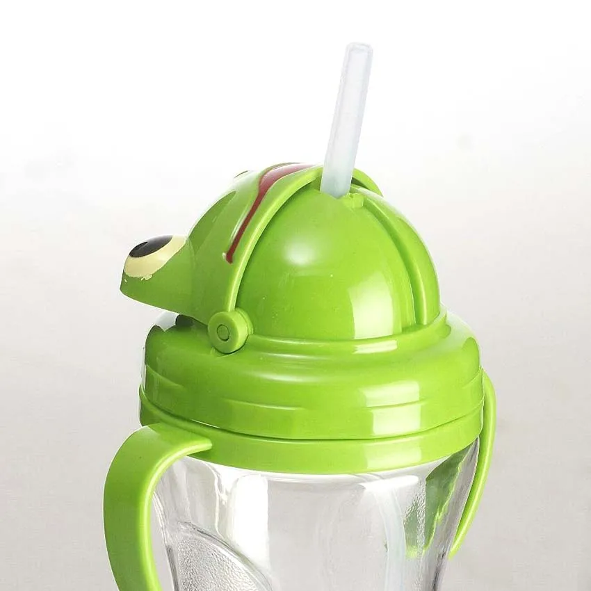 240ML Durable Baby Kids Straw Cup Drinking Bottle Sippy Cups with Handles Cute Frog &amp Bee Design | Мать и ребенок