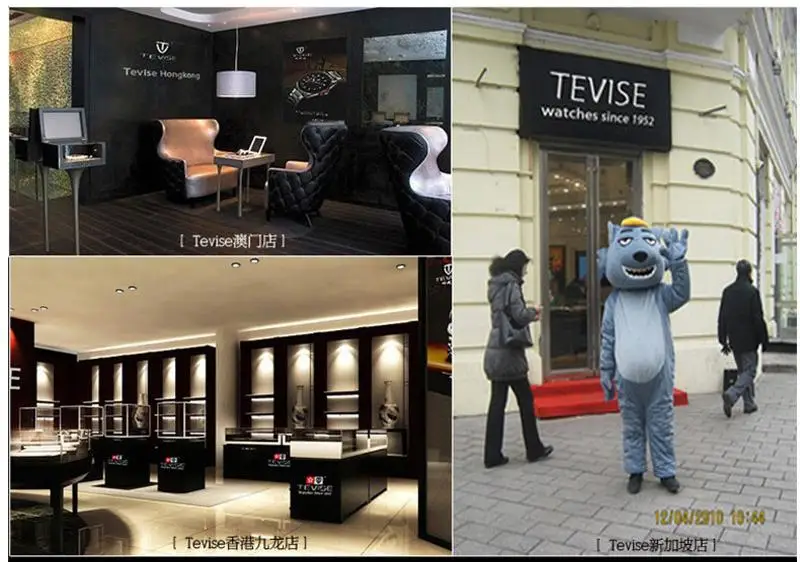 Tevise automatico self-ветер Для мужчин стимпанк Tourbillon механические часы Скелет Бизнес
