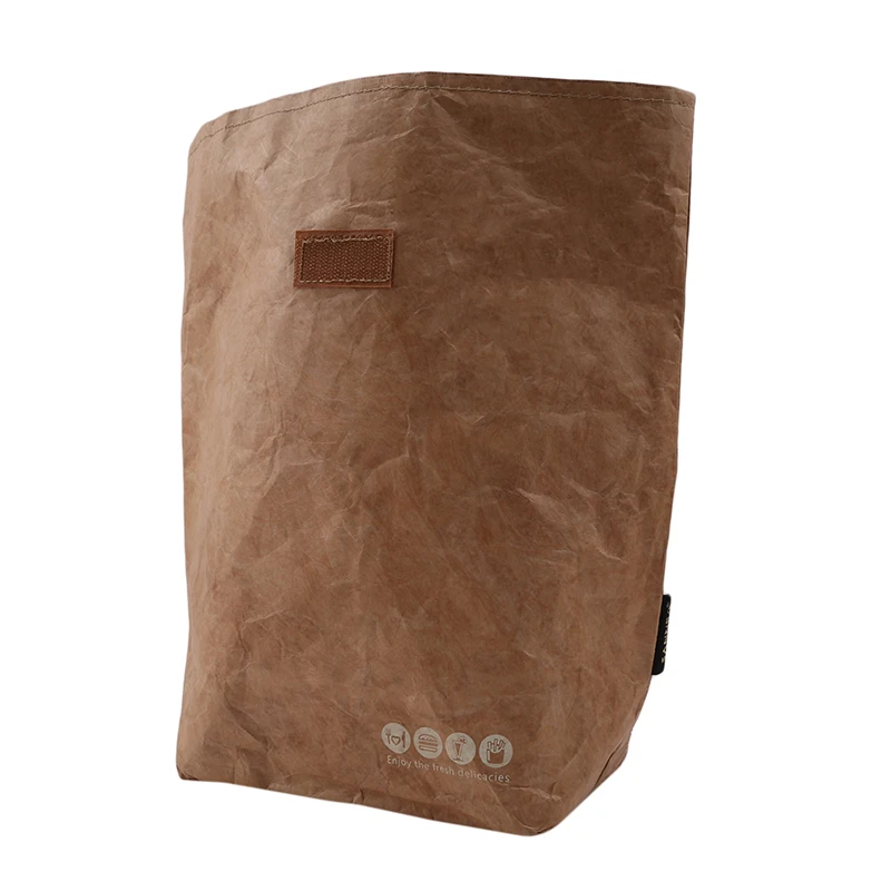 Ice pack kraft paper picnic bag women men kid Waterproof Insulation lunch Bag Environmentally box outdoor camping | Дом и сад