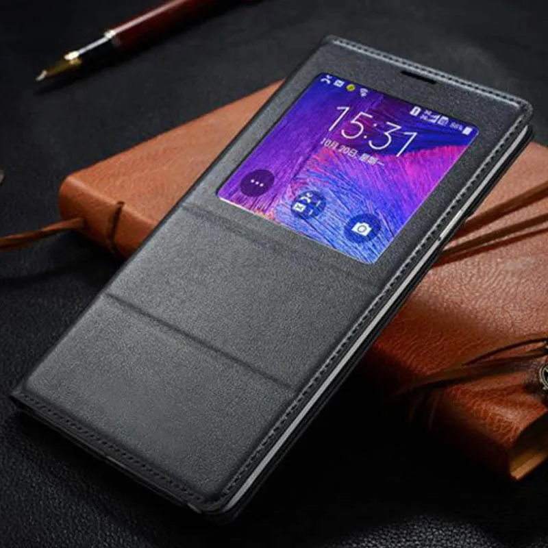 Smart View Auto Sleep Функция спина без чип кожаный чехол с откидной крышкой для Samsung Galaxy Note