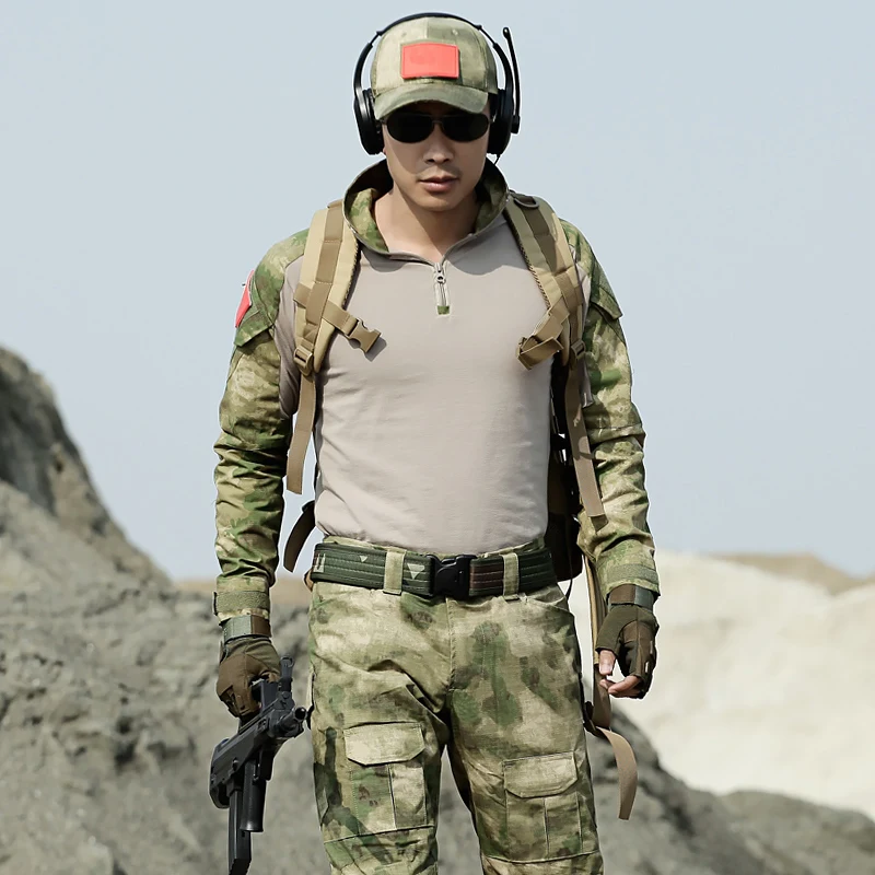 Куртка в стиле милитари армейские штаны с наколенниками тактическая рубашка