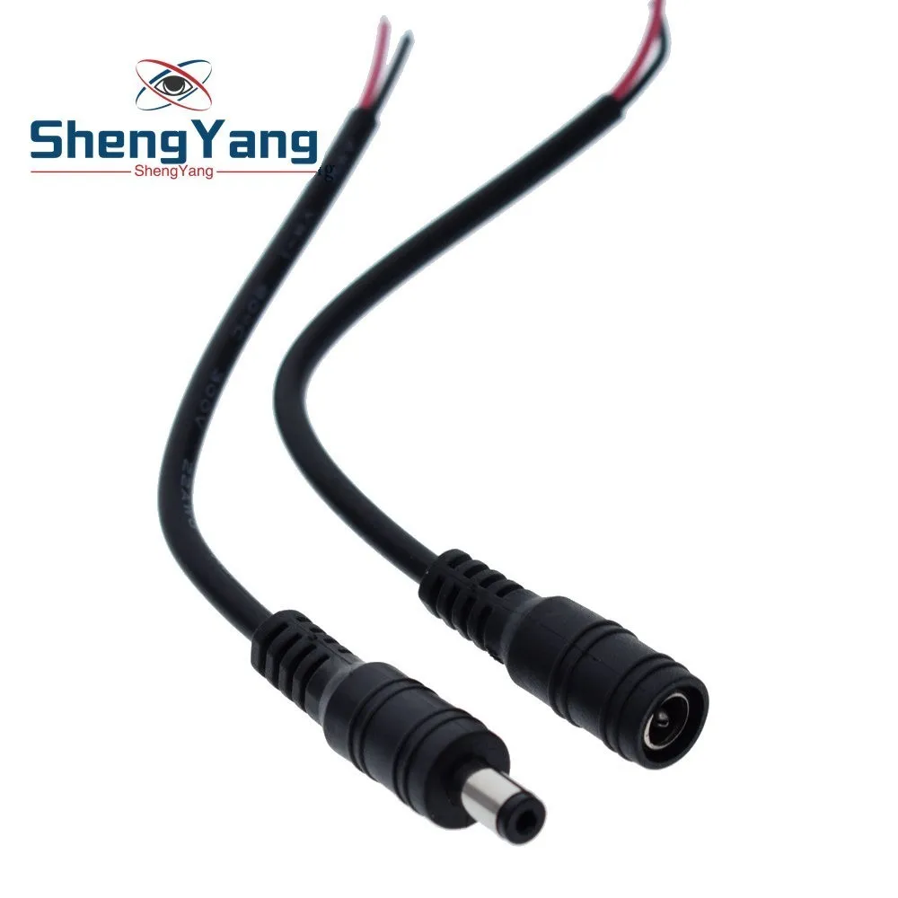 1Set ShengYang 1 комплект 5,5x2,1 штекер DC мужской или женский кабель провода разъем для 3528 5050 светодиодные ленты светильник для diy - Цвет: 1Set