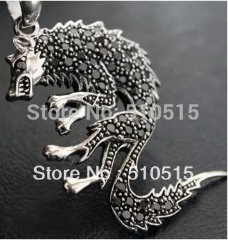 Hot Totem Crystal Dire Wolf Pendant Necklace |