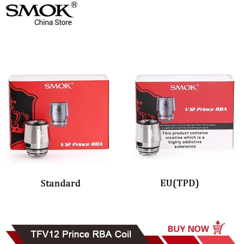 Оригинальный SMOK TFV12 цена катушка RBA 0.25ohm электронная сигарета ядро пульверизатора