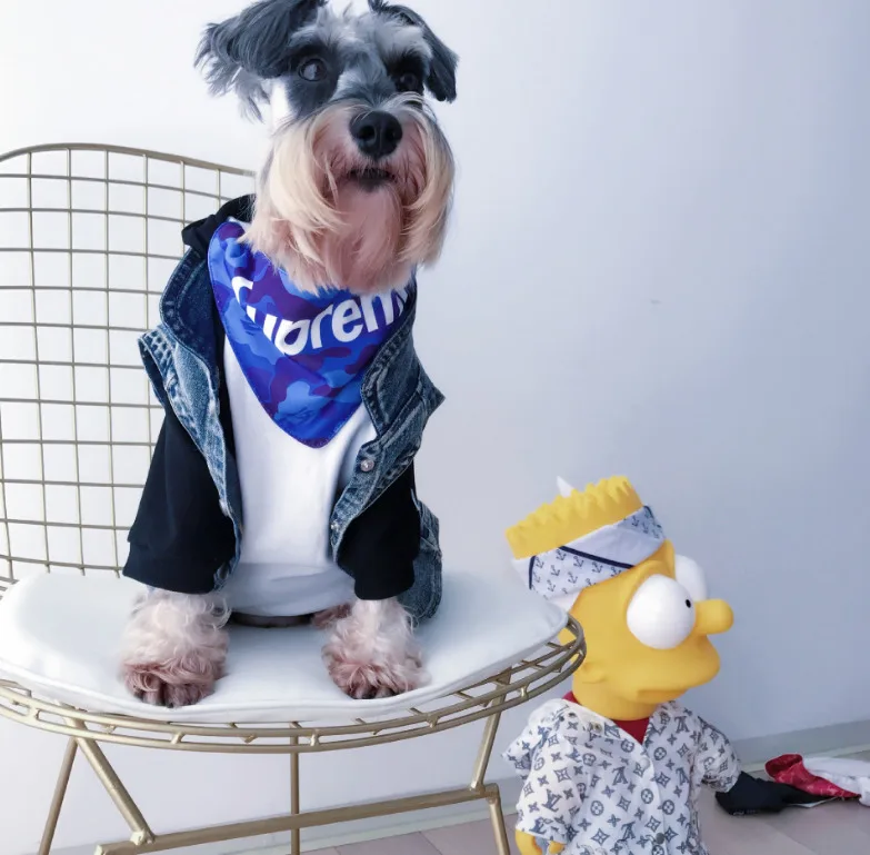 Pets Tide Brand Clothes Kitty Method Bucket Myna Tactic Schnauzer Puppy Autumn And Winter Thin Section Cowboy Vest |
