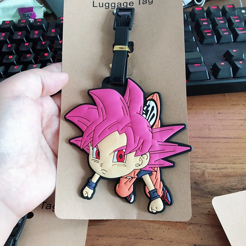 Dragon ball мультфильм ПВХ брелок Вегета Сон Гоку модные мягкие резиновые багажные бирки посадочный талон сумка бирки подвесные мешки с орнаментом