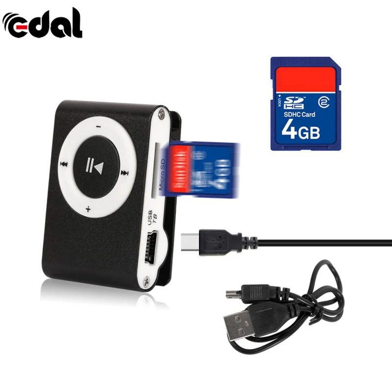 EDAL Protable Mini USB Mp3 Music Player Support Micro TFCard Slot MP3 Sport Port With Earphone 8 Colors | Электроника
