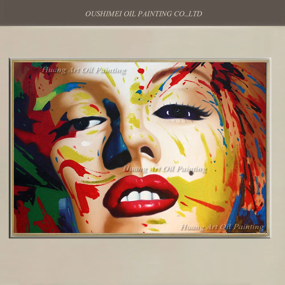 Ручная роспись Современная масляная живопись Мэрилин Монро красочный портрет