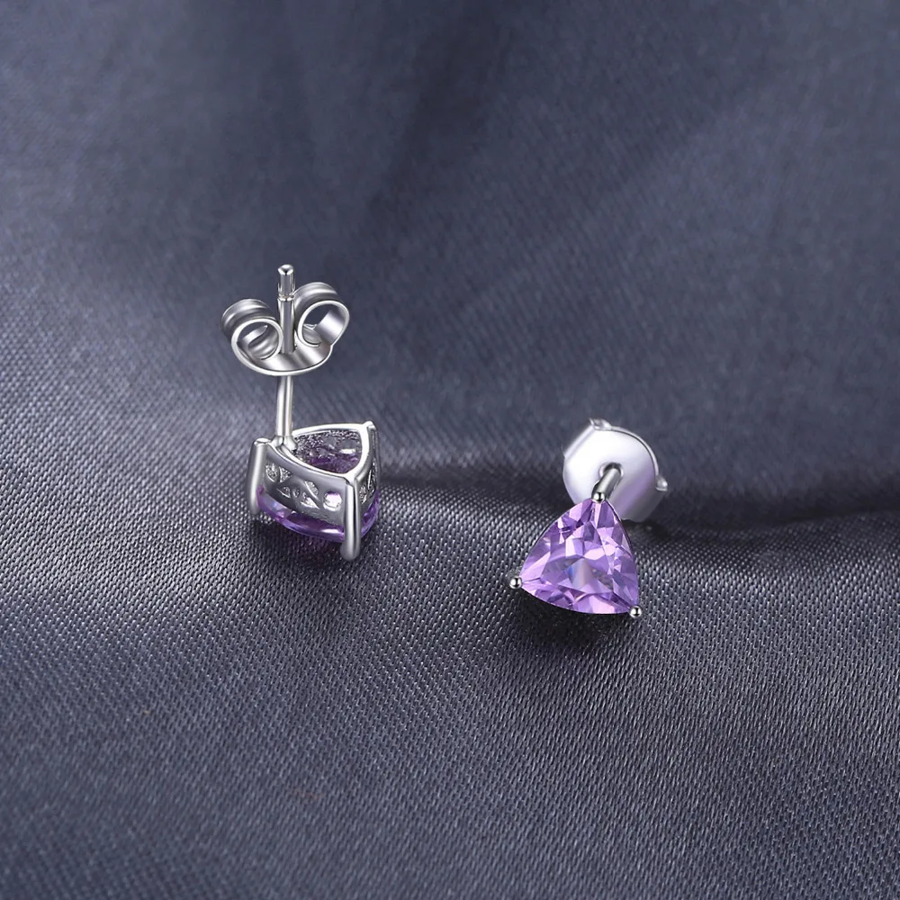 Jewelrypalace трлн 1.9ct Природные Фиолетовый аметист камень Серьги гвоздики Твердые