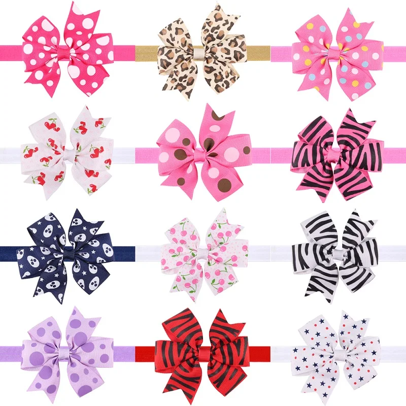 Детские эластичные ленты для волос банты маленьких девочек аксессуары обруч с