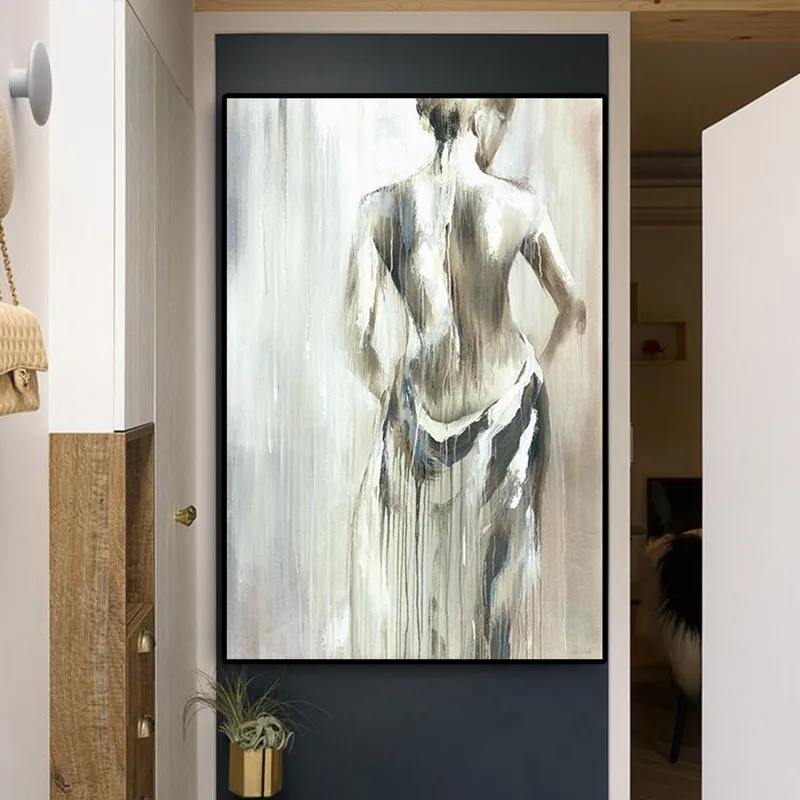 

Classic Artist Black White Abstract Oil Painting on Canvas Posters and Prints Cuadros Art Wall Pictures For Living Room Cuadros