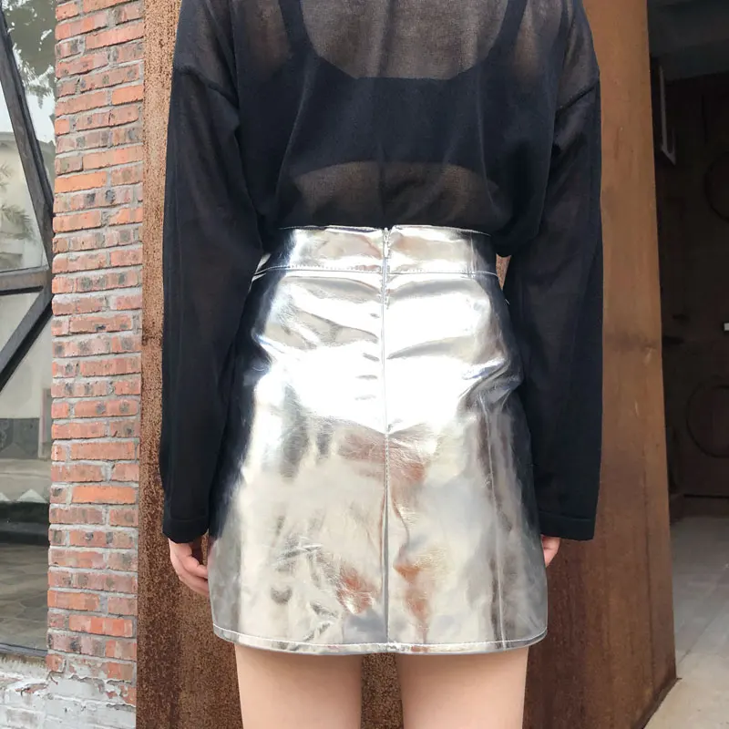 Women Pu Leather Skirt 2018 Autumn Streetwear Casual Office Work Wear Bodycon Pencil High Waist Mini Skirts Jupe | Женская одежда