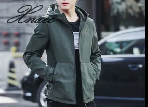 

Xnxee2020 spring new men's jacket Korean version of the self-cultivation casual hooded jacket men's tide jacket M-4XL