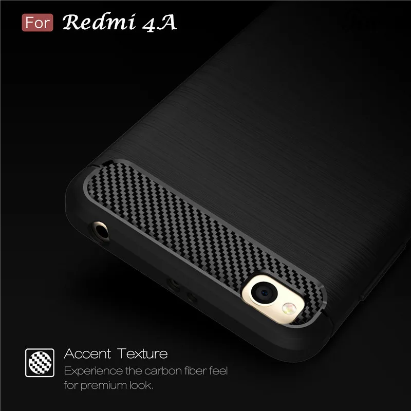 Taorey Для Xiaomi Redmi 4А Прочная Броня Углеродного Волокна Текстура матовый Мягкие TPU Case