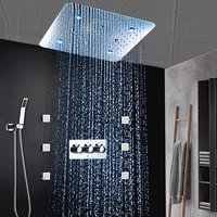 hotel luxury bathroom shower system led shower panel 20 inch ceiling bath faucets massage hot and cold mixer set