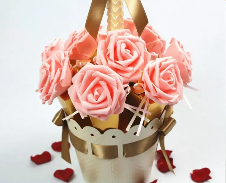 2 комплекта золотой цветочный горшок цвета шампанского/розового мороженого