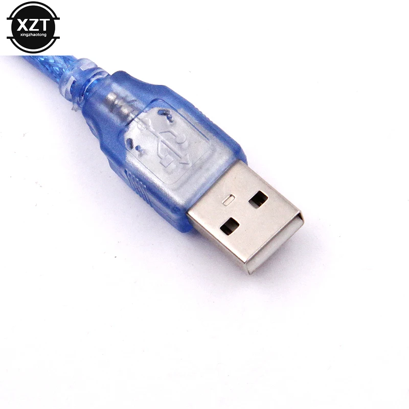 Высокоскоростной прозрачный синий прямой USB 2 0 штекер-микро штекер 5p разъем
