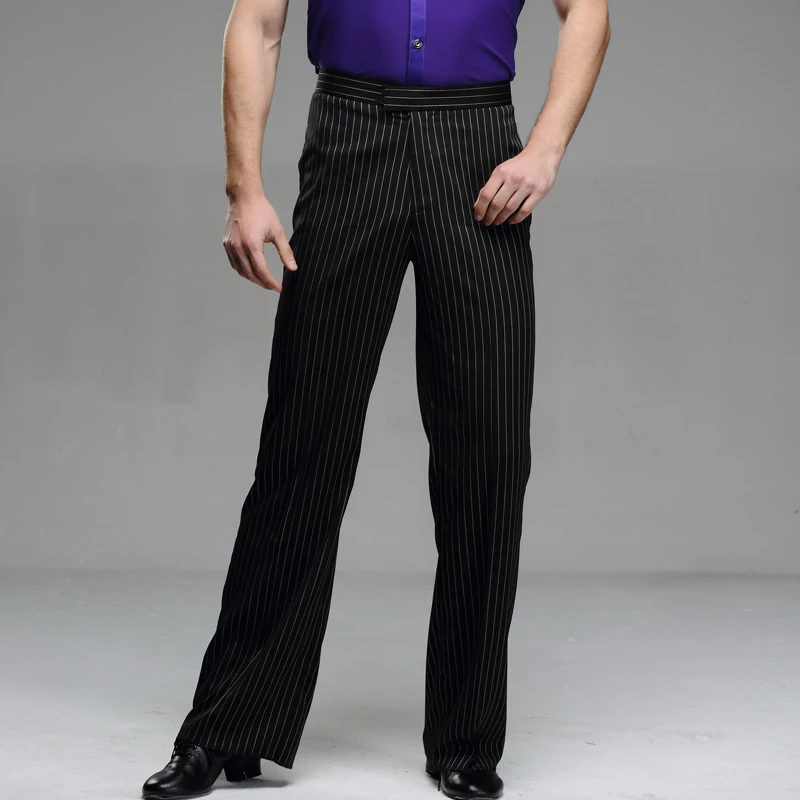 Мужские брюки для латиноамериканских танцев классические полосатые современных