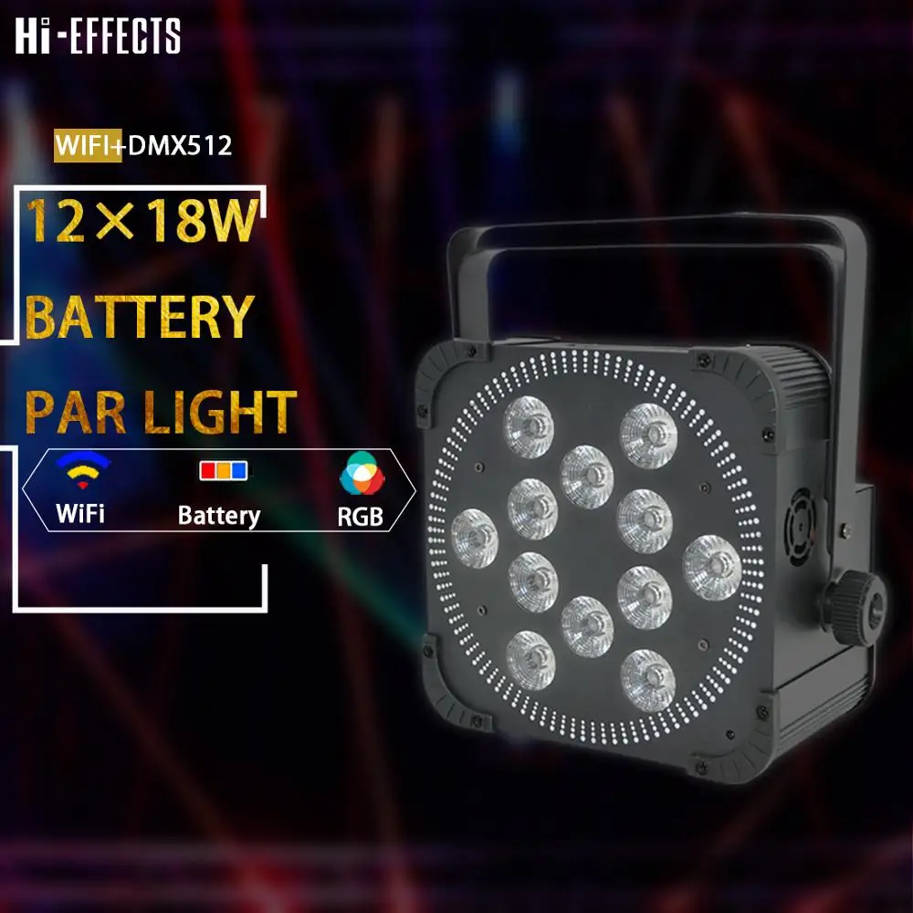 

12x18w led battery par light Wireless with WIFI&IRC Remote control par light RGBWA+UV 6IN1 LED stage lighting effect par light