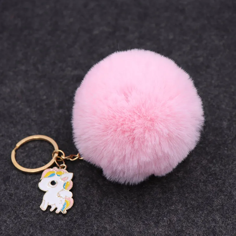 Горячая новинка имитация кролика рекс мяч брелок Подвеска Единорог сумка