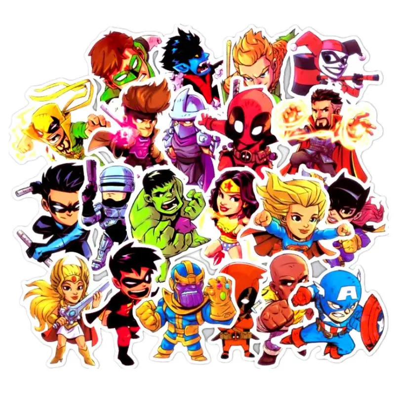 YX-50PCS Все Мстители Человек-паук наклейка s Marvel супер наклейки герои для ноутбука холодильник pegatinas велосипед Телефон гитара мультфильм наклейка - Цвет: YX-50PCS