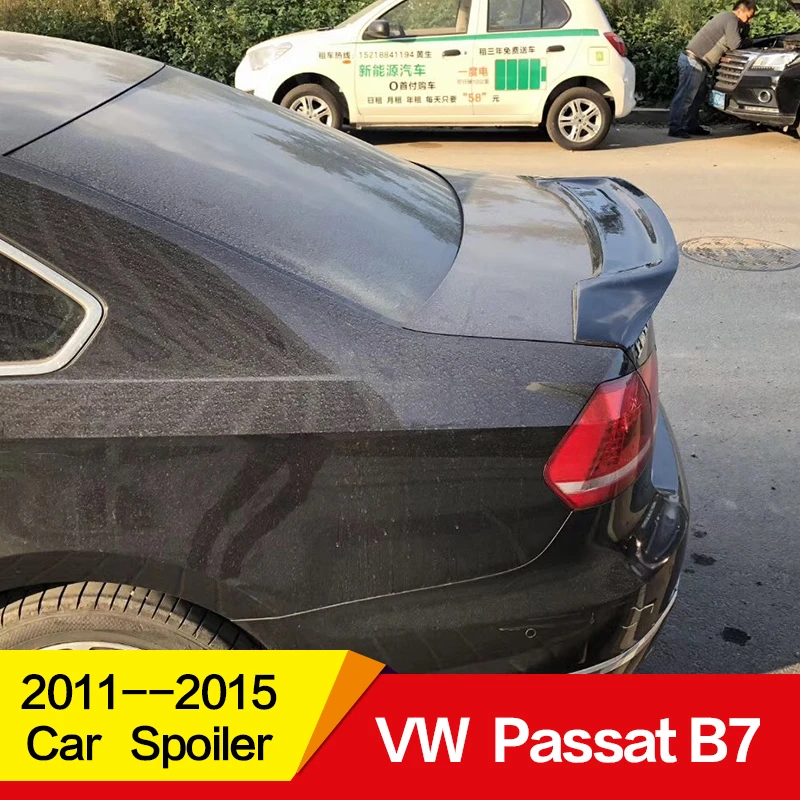 Использовать для Volkswagen Passat B7 спойлер vw 2011 12 13 14 15 лет глянцевое карбоновое волокно заднее крыло R стиль спортивные аксессуары