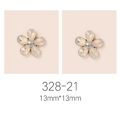 328-21 10pcs/lot super big luxury metal Nail art jewelry drop tears Rhinestone flower nails parts decorations Manicure Nail Accessories - Цвет: 328-21
