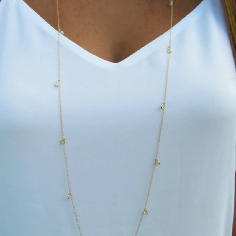 Длинная богемная модная женская бижутерия 120 см массивное ожерелье