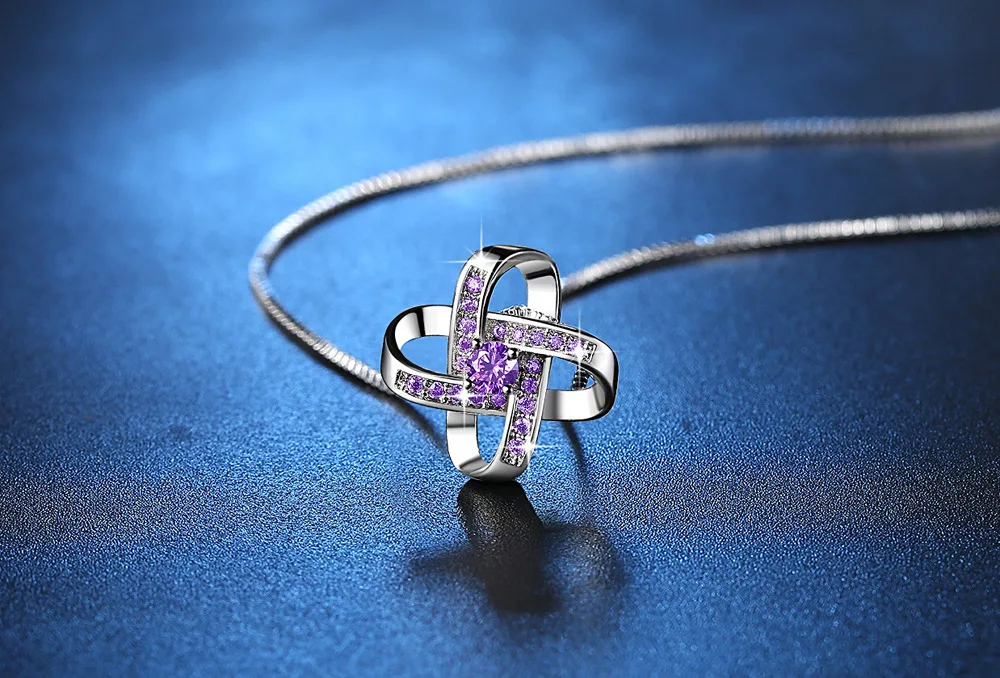 Цветной Циркон Простой с подвеской в форме сердца вечность личность Лаки