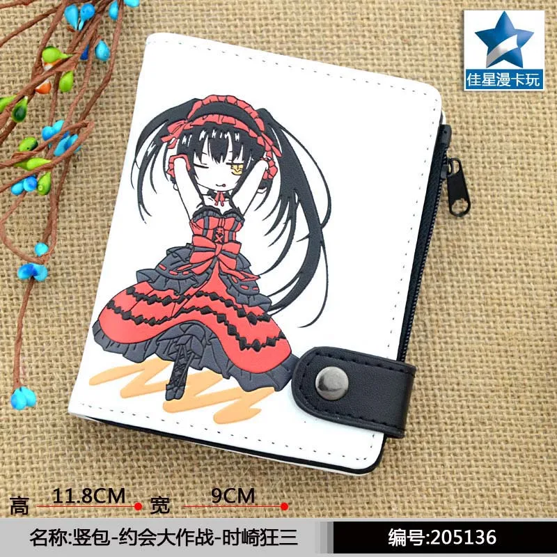 Tokisaki Kurumi короткий кошелек с отделением для карт изображением аниме свиданий