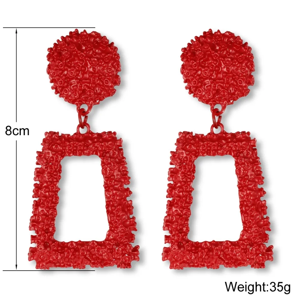 Hesiod Exaggerate Big Earrings for Women Gold Red Geometric Statement Metal Earing Hanging Fashion jewelry | Украшения и