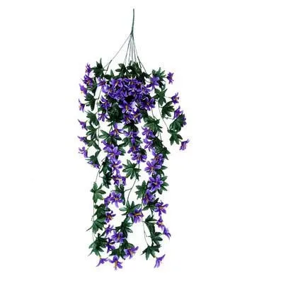 blue 1pcs Домашний декор, 1 шт., лилия, подвесной цветок, на стену, Орхидея, корзина, украшение для гостиной, цветок, искусственный цветок, Шелковый цветок - Цвет: blue 1pcs