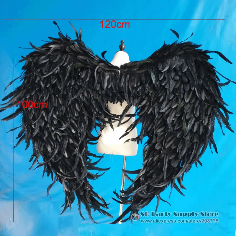 Высококачественный костюм с перьями крыльями дьявола для косплея украшение