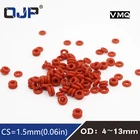 Красное Силиконовое уплотнительное кольцо, 10 шт.лот, толщина 1,5 мм, OD45678910111213 мм