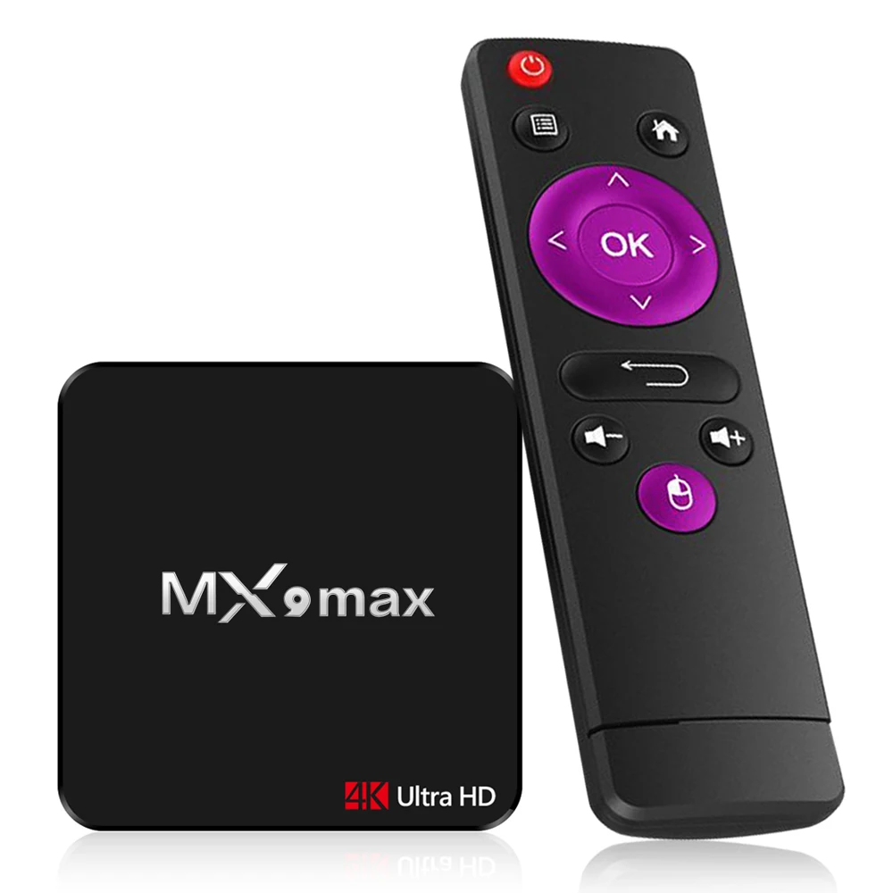MX9 Max 4 ядра 64bit Android 7 1 Smart ТВ коробка RK3328 2G Оперативная память 16G Встроенная 2 4G WI-FI K
