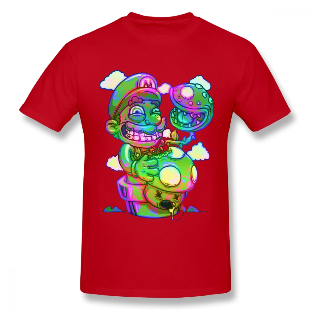 Мужская футболка с грибами Super Mario Psychedelic хлопковая Футболка больших размеров 4XL 5XL