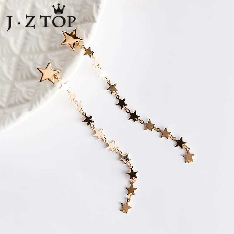 JZTOP серьги с кисточками в виде звезд блестками для женщин золотой цвет серебряный