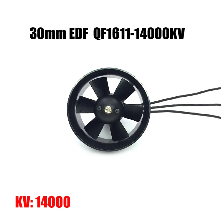 30 мм EDF Ducted Fan Set 6 Blades Электрический с 2s двигателем QF1611 7000KV / 14000KV бесщеточный мотор