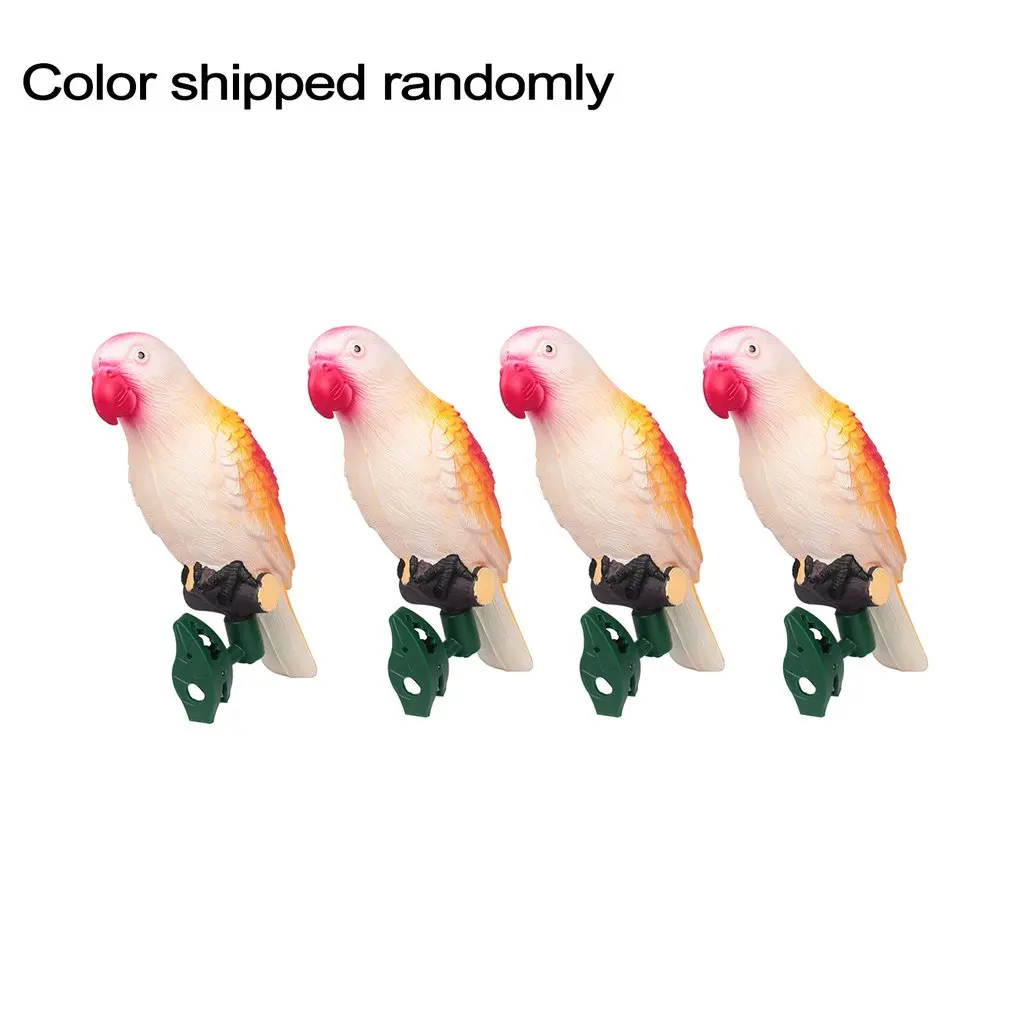 Лампа на солнечных батареях в форме попугая с гибким зажимом декоративный