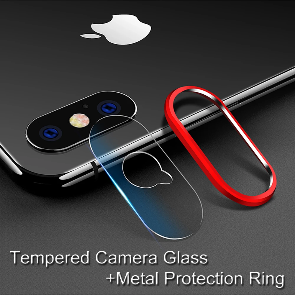 Для Apple iPhone X XR XS Max XSMax Ten заднее закаленное стекло для камеры с металлическим