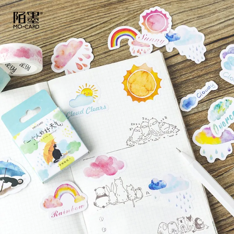 Креативный милый Kawaii Bullet Journal стикер хорошая погода для одного человека